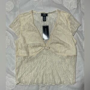 Just Polly Lace Cream Blouse
